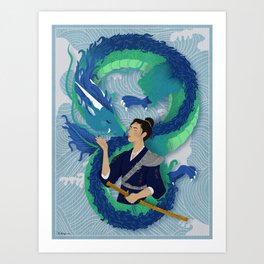 The Rider and her Dragon Art Print