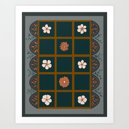 Flower Bohemian Mediterranean Pattern Art Print