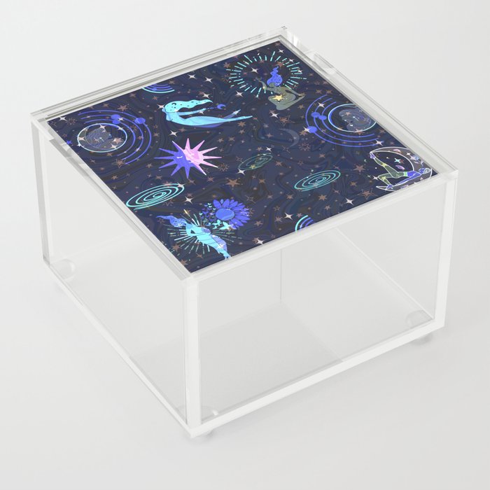 Cosmic goddess blue glow  Acrylic Box