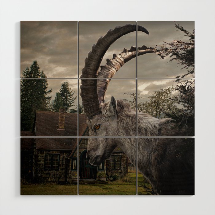 Goat of the Dark Village Wood Wall Art