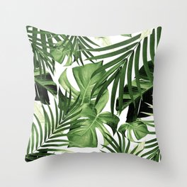 Tropical Jungle Leaves Pattern #12 #tropical #decor #art #society6 Throw Pillow