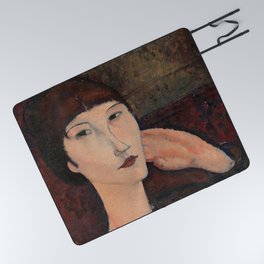 Amedeo Modigliani - Adrienne (Woman with Bangs) Picnic Blanket