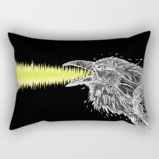Noise. White Raven. Rectangular Pillow