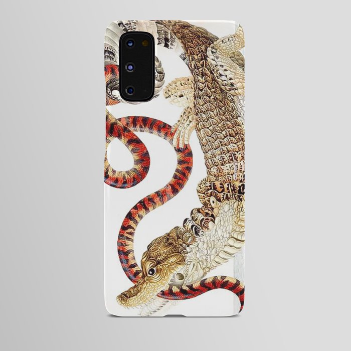Spectacled Caiman and a False Coral Snake by Maria Sibylla Merian c.1705-10 // Wild Animals Decor Android Case