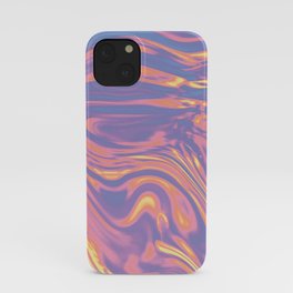 holographic sunset marble iPhone Case