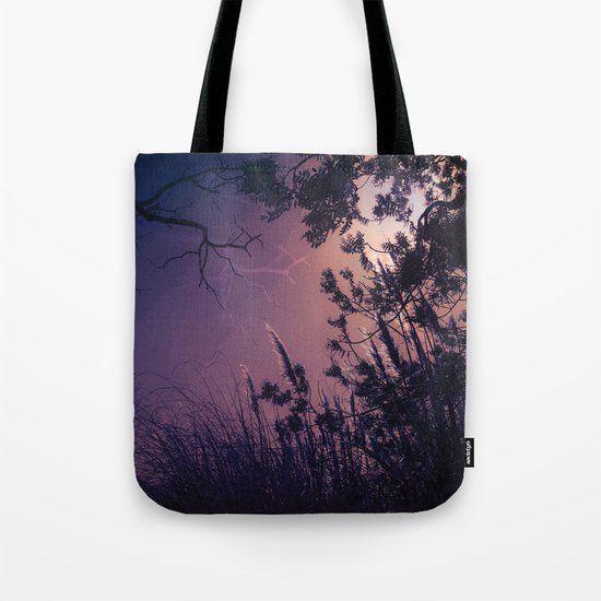 Moonlight Sonata (Tree and Reed Plant Silhouette) Tote Bag