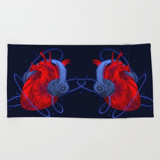 Listen to your Heart Beach Towel