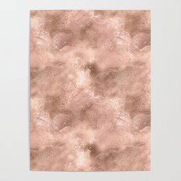 Glam Rose Gold Metallic Texture Poster