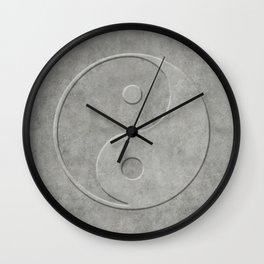 Yin and Yang Symbol embossed  concrete stone Wall Clock