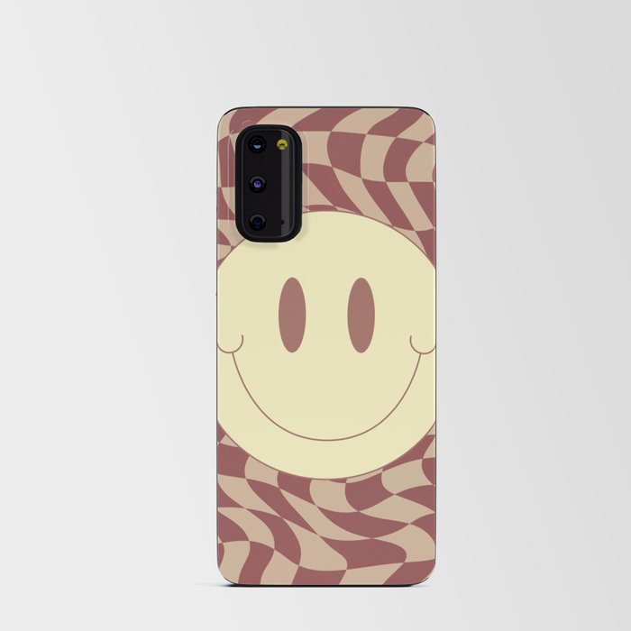 Smiley terracotta wavy checker Android Card Case