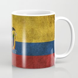 Old and Worn Distressed Vintage Flag of Ecuador Coffee Mug