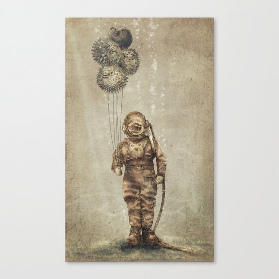 Balloon Fish (Sepia) Canvas Print