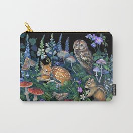 Enchanted Forest Carry-All Pouch | Deer, Mystical, Botanical, Owl, Magical, Flowers, Moth, Foxglove, Mushroom, Nocturnal 