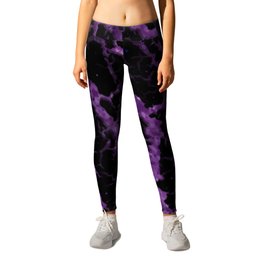 Cracked Space Lava - Glitter Purple Leggings