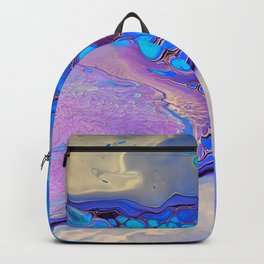 Slow Down Purple - Ultra Violet and Blue Fluid Pour Painting Abstract Backpack | Vibrantcolorful, Abstact, Vibrant, Colorful, Modernpainting, Violetabstract, Modern, Acrylic, Painting, Bluepurpleart 