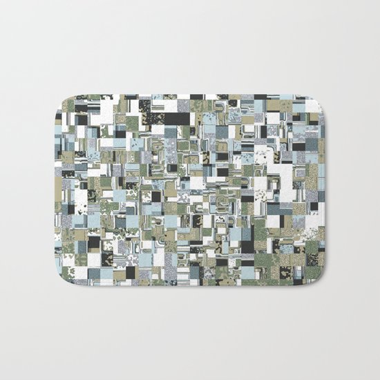 Geometric Grid of Textures Bath Mat