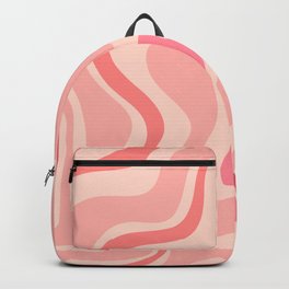 Retro Liquid Swirl Abstract in Soft Pink Backpack | Cool, Modern, Abstract, Blush, Trendy, Pink, 70S, Vibe, 60S, Tie Dye 