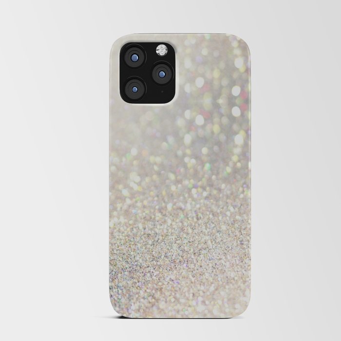 White Iridescent Glitter iPhone Card Case