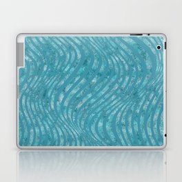 Aquamarine. Abstract pattern with waves of sea colors Laptop & iPad Skin