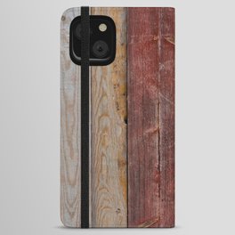 Decorative wood wall iPhone Wallet Case