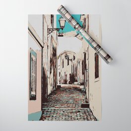 Travel poster - Albufeira town, Algarve Portugal vintage travel Wrapping Paper