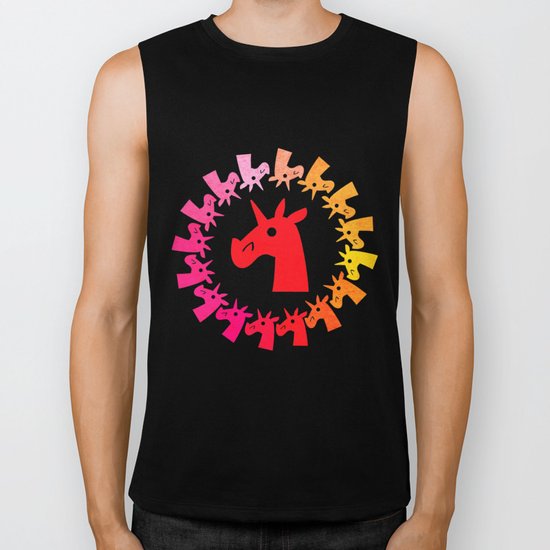 Color Me Red Unicorn Biker Tank