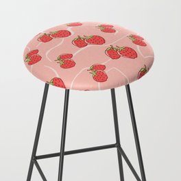 Cute Pink Strawberry Pattern Bar Stool