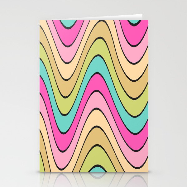 Fun Wavy Retro 70s Abstract Weird Stationery Cards
