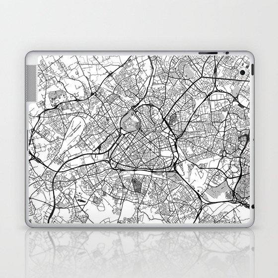 Lille Map Gray Laptop & iPad Skin