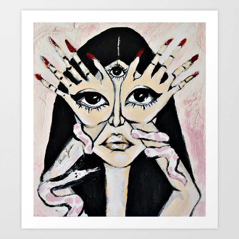 Third Eye Psychedelic Portrait Art Print By Oliviajaworska Society6