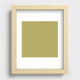 Retro Palm Frond Green Recessed Framed Print