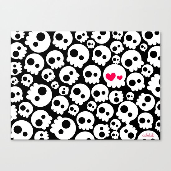 A skull in love Canvas Print