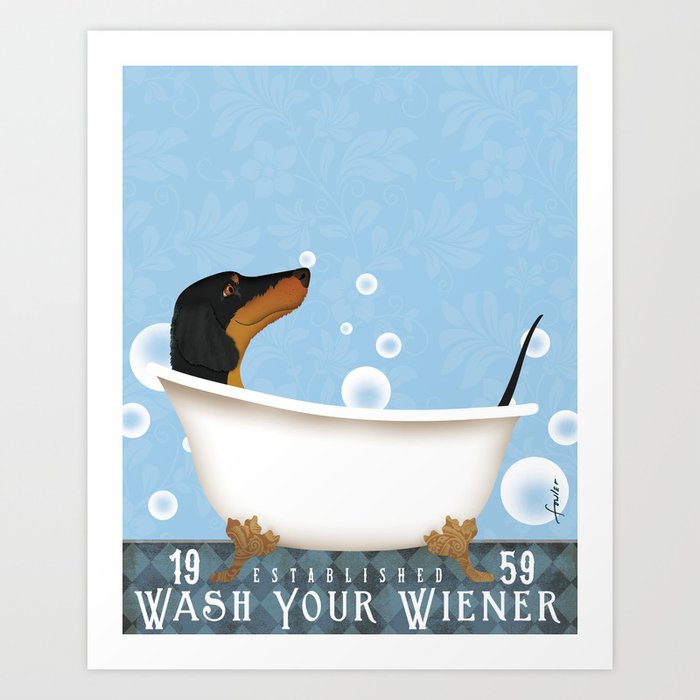 Dachshund bathroom wall art sale