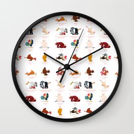 Chicken Yoga Wall Clock