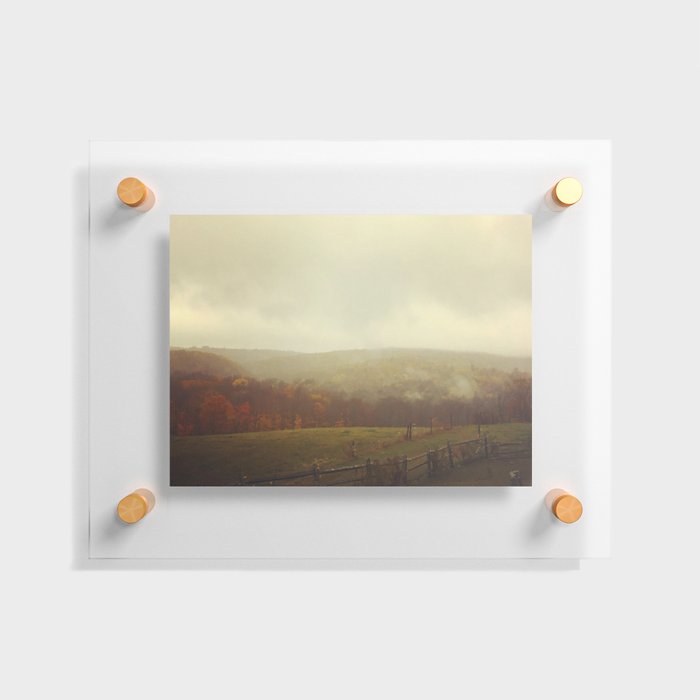 Misty Fall in Vermont Floating Acrylic Print
