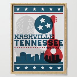 Nashville Tennessee Music City - Hatch Show Print Serving Tray