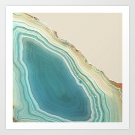 Geode Turquoise + Cream Art Print