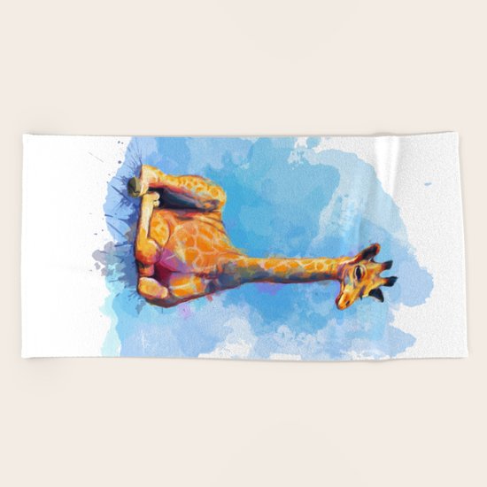 Baby Giraffe Beach Towel