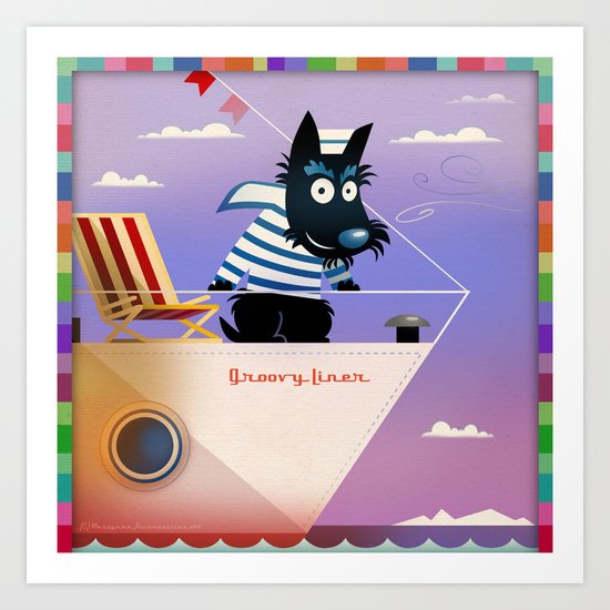 Scottie the sailor Art Print