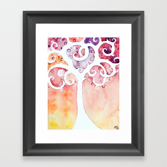 Swirly Girly Tree Framed Art Print