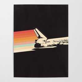 Spaceship - Rainbow Poster
