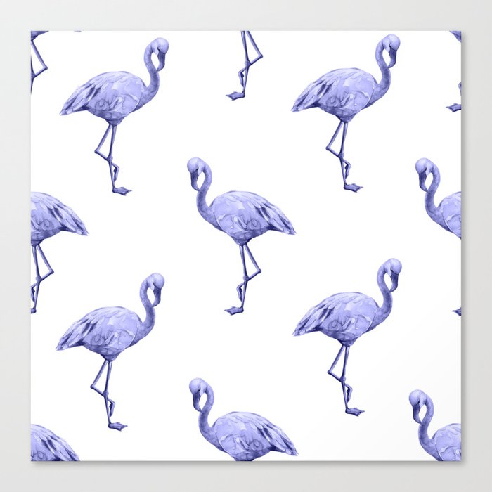 Very Peri 2022 Color Of The Year Violet Blue Periwinkle Flamingo Pattern Canvas Print