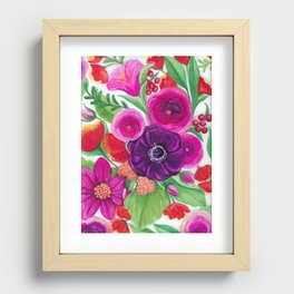 Mixed flowers Recessed Framed Print