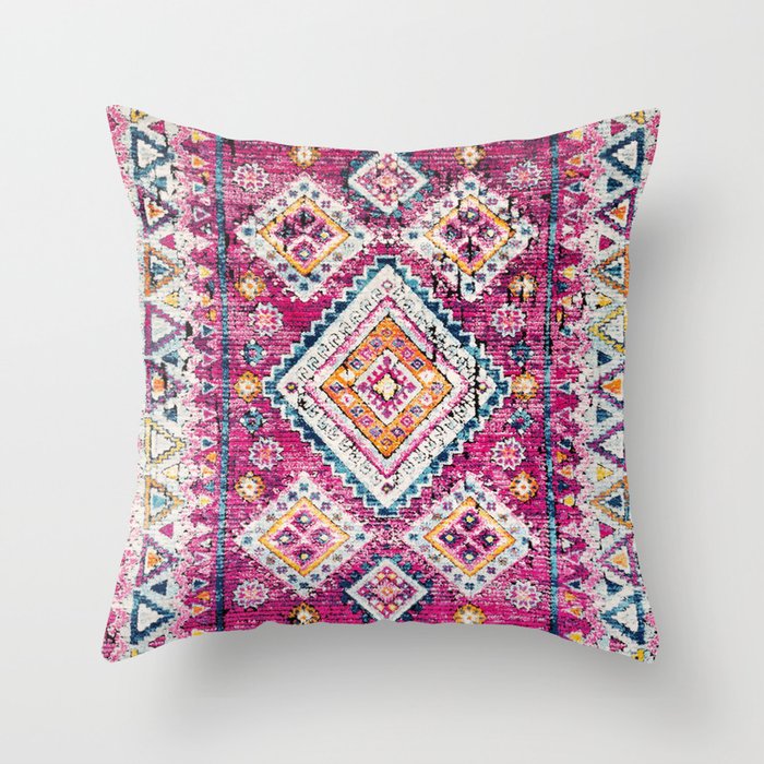 Vintage Heritage Bohemian Moroccan Fabric Style Throw Pillow by