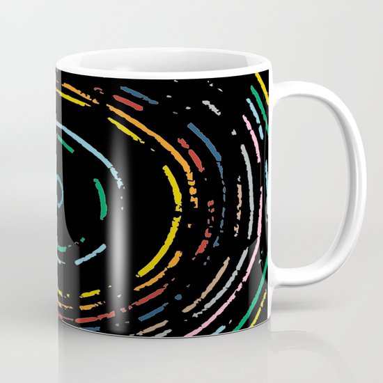 Rainbow Record on Black Closeup Coffee Mug