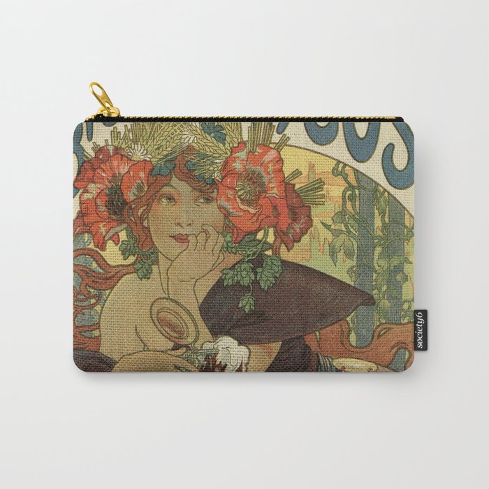 Alfons Mucha art nouveau beer ad Carry-All Pouch
