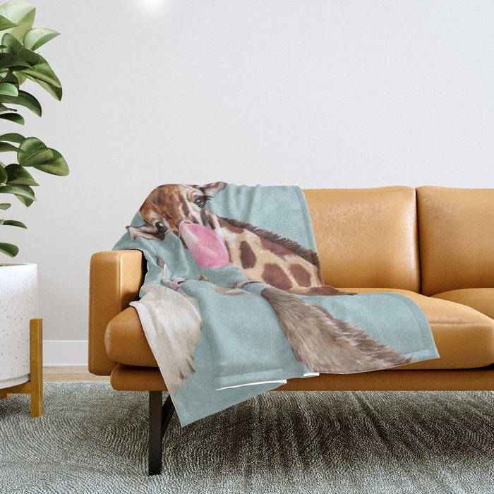 Bubble Gang in Blue Throw Blanket