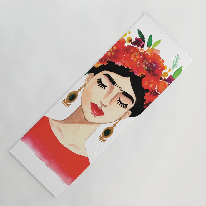 Floral Frida - Red Yoga Mat
