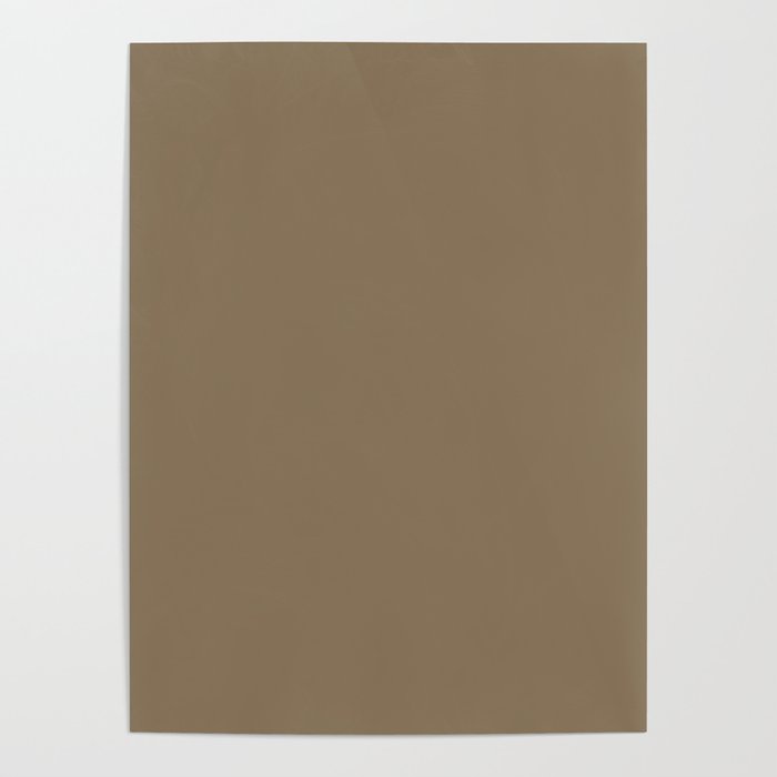 Dried Olive Brown Solid Color Pairs W/ Sherwin Williams 2020 Forecast Color Verde Marron SW9124 Poster