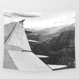 Mountain State // Colorado Rocky Mountains off the Wing of an Airplane Landscape Photo Wall Tapestry